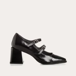 Reqins BABIES A TALONS BONIE CUIR METALLISE NOIR Discount