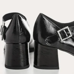 Reqins BABIES A TALONS GLORIA CUIR VERNIS NOIR Clearance