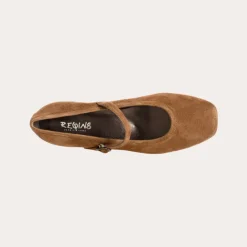 Reqins BABIES A TALONS KELLY CUIR VELOURS CAMEL Best