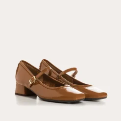 Reqins BABIES A TALONS KELLY CUIR NAPLAK CAMEL Online