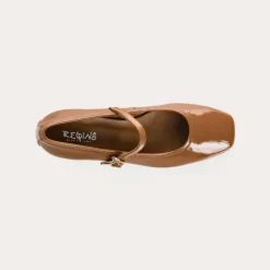 Reqins BABIES A TALONS KELLY CUIR NAPLAK CAMEL Online