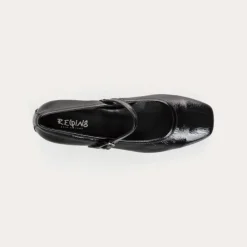 Reqins BABIES A TALONS KELLY CUIR NAPLAK NOIR Outlet