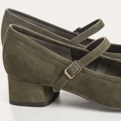 Reqins BABIES A TALONS KELLY CUIR VELOURS VERT Sale