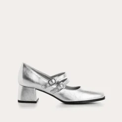 Reqins BABIES A TALONS LADY CUIR METALLISE ARGENT Sale