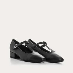 Reqins BALLERINES A TALONS FILOMENE CUIR NOIR Hot