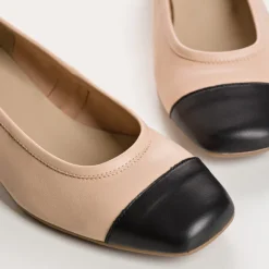 Reqins BALLERINES A TALONS KANA CUIR BICOLORE ROSE Sale