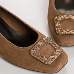 Reqins BALLERINES A TALONS KRISTA CUIR VELOURS CAMEL Clearance