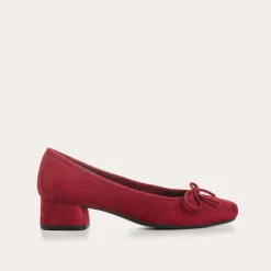 Reqins BALLERINES A TALONS KYRIEL CUIR VELOURS ROUGE Discount