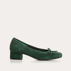 Reqins BALLERINES A TALONS KYRIEL CUIR VELOURS VERT Best