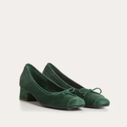 Reqins BALLERINES A TALONS KYRIEL CUIR VELOURS VERT Best