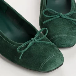 Reqins BALLERINES A TALONS KYRIEL CUIR VELOURS VERT Best