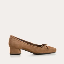 Reqins BALLERINES A TALONS KYRIEL CUIR VELOURS CAMEL Fashion