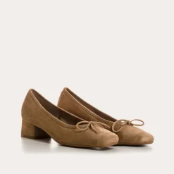 Reqins BALLERINES A TALONS KYRIEL CUIR VELOURS BEIGE Best