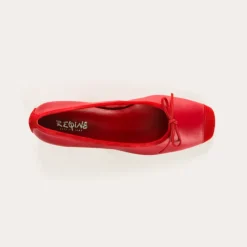 Reqins BALLERINES A TALONS KYRIEL CUIR/CUIR VELOURS ROUGE Hot