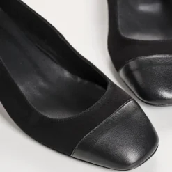 Reqins BALLERINES A TALONS RIVIERA CUIR VELOURS ET GLITTER NOIR Outlet