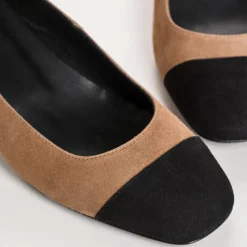 Reqins BALLERINES A TALONS RIVIERA CUIR VELOURS CAMEL Best