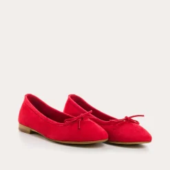 Reqins BALLERINES CARMEN CUIR VELOURS CC ROUGE New