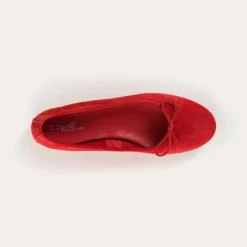 Reqins BALLERINES CARMEN CUIR VELOURS CC ROUGE New