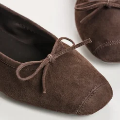 Reqins BALLERINES HARMONY CUIR VELOURS CC MARRON Hot