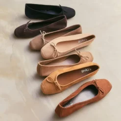 Reqins BALLERINES HARMONY CUIR VELOURS CC MARRON Hot