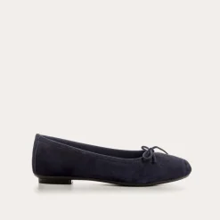Reqins BALLERINES HARMONY CUIR VELOURS CC BLEU Clearance
