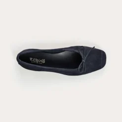 Reqins BALLERINES HARMONY CUIR VELOURS CC BLEU Clearance
