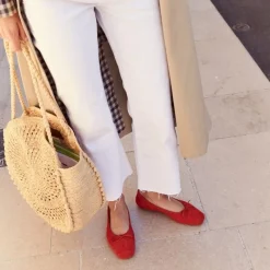 Reqins BALLERINES HARMONY CUIR VELOURS CC ROUGE Online