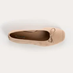 Reqins BALLERINES HARMONY CUIR VELOURS CC ROSE Clearance