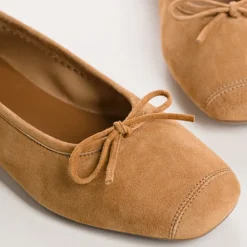 Reqins BALLERINES HARMONY CUIR VELOURS CC CAMEL Clearance