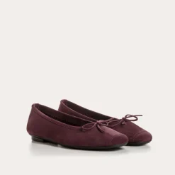Reqins BALLERINES HARMONY CUIR VELOURS ROUGE Outlet