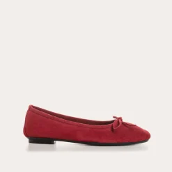 Reqins BALLERINES HARMONY CUIR VELOURS ROUGE Outlet