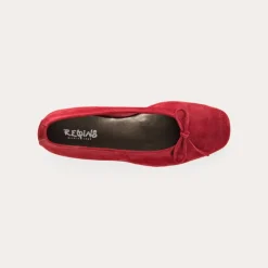 Reqins BALLERINES HARMONY CUIR VELOURS ROUGE Outlet
