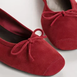 Reqins BALLERINES HARMONY CUIR VELOURS ROUGE Outlet