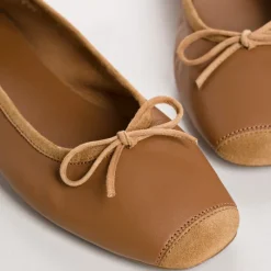 Reqins BALLERINES HARMONY CUIR/CUIR VELOURS CC CAMEL Hot