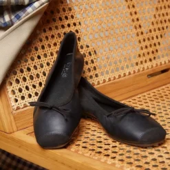 Reqins BALLERINES HARMONY CUIR/CUIR VELOURS CC NOIR Fashion