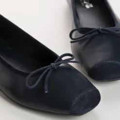 Reqins BALLERINES HARMONY CUIR/CUIR VELOURS CC BLEU New