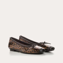 Reqins BALLERINES HARMONY METALLISE LEOPARD ANIMALIER New