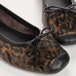 Reqins BALLERINES HARMONY METALLISE LEOPARD ANIMALIER New