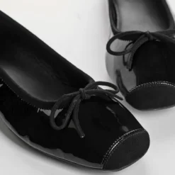 Reqins BALLERINES HARMONY VERNIS/CUIR VELOURS CC NOIR Discount