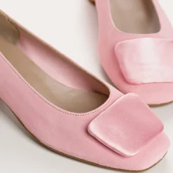 Reqins BALLERINES KEFIR CUIR VELOURS/SILK ROSE Clearance