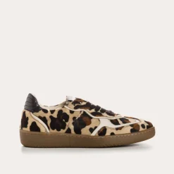 Reqins BASKETS ATHENA CUIR LEOPARD ANIMALIER Sale