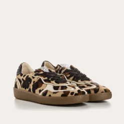 Reqins BASKETS ATHENA CUIR LEOPARD ANIMALIER Sale