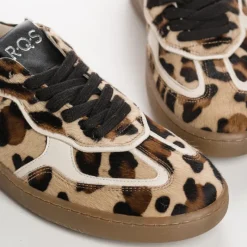 Reqins BASKETS ATHENA CUIR LEOPARD ANIMALIER Sale