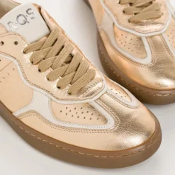 Reqins BASKETS ATHENA CUIR METALLISE METALLIQUE New