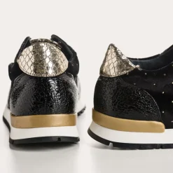 Reqins BASKETS ELDORADO MIX PLUMETIS NOIR Fashion