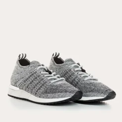 Reqins BASKETS INES CROCHET LAME ARGENT Hot