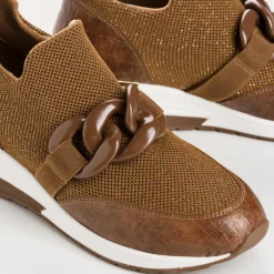 Reqins BASKETS IROKO CROCHET LAME CAMEL Sale