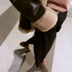 Reqins BASKETS MANIA CUIR VELOURS VERT Hot