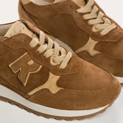 Reqins BASKETS MANIA CUIR VELOURS CAMEL Online