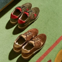 Reqins BASKETS MANIA CUIR VELOURS CAMEL Online